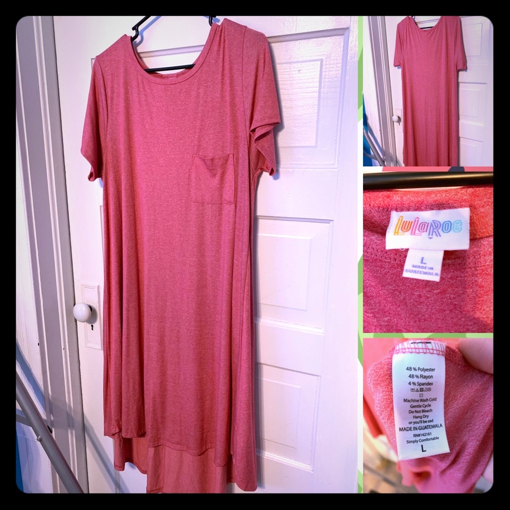 Lularoe Carly Dress L Pink EUC Comfy & Versatile